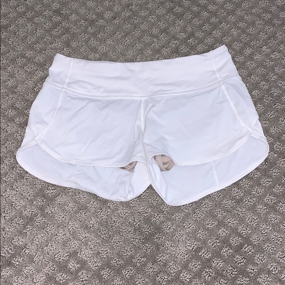White Lululemon speed up shorts